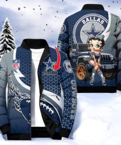 NFL Dallas Cowboys Puffer Jacket Betty Boop, Cowboys Merchandise