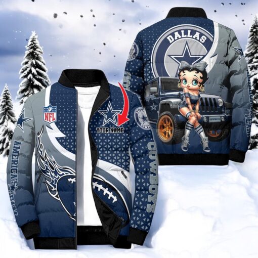 NFL Dallas Cowboys Puffer Jacket Betty Boop, Cowboys Merchandise