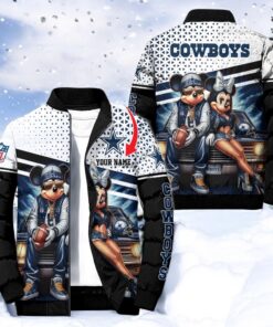 NFL Dallas Cowboys Puffer Jacket Mickey Minnie Jacket, Dallas Cowboys Shirt