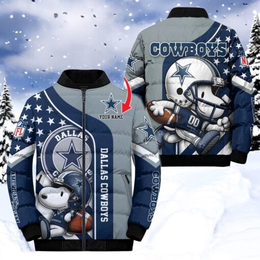 NFL Dallas Cowboys Puffer Jacket Snoopy Customized Jacket, Cowboys Football Unique Gifts