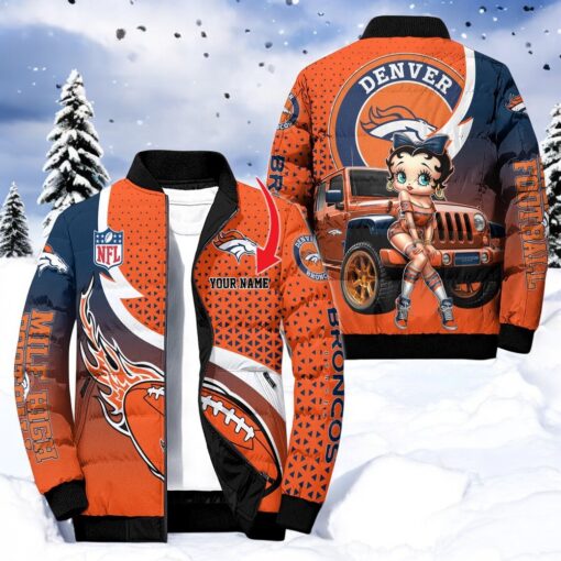NFL Denver Broncos Puffer Jacket Betty Boop, Denver Broncos Merch