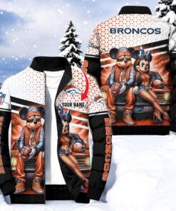 NFL Denver Broncos Puffer Jacket Mickey Minnie Jacket, Denver Broncos Gifts