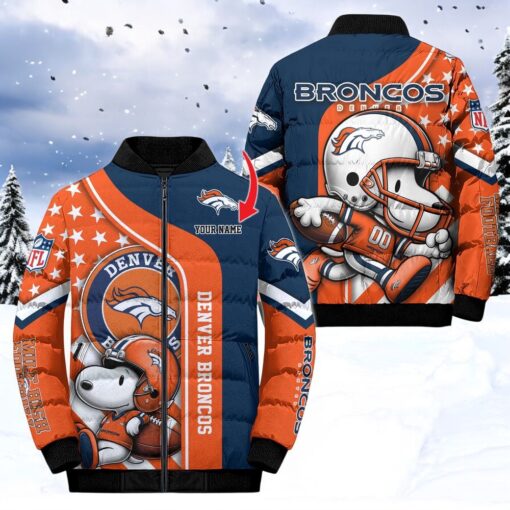 NFL Denver Broncos Puffer Jacket Snoopy Customized Jacket, Broncos Team Gifts