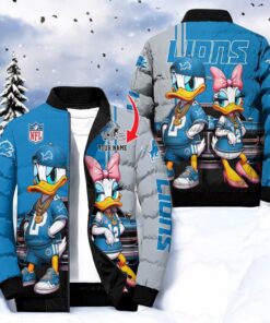 NFL Detroit Lions Puffer Jacket Donald Duck, Lions Clothing