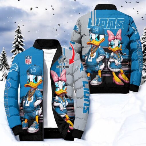 NFL Detroit Lions Puffer Jacket Donald Duck, Lions Clothing