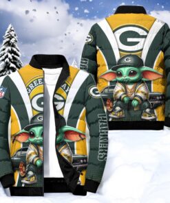 NFL Green Bay Packers Puffer Jacket Baby Yoda, Packers Merchandise