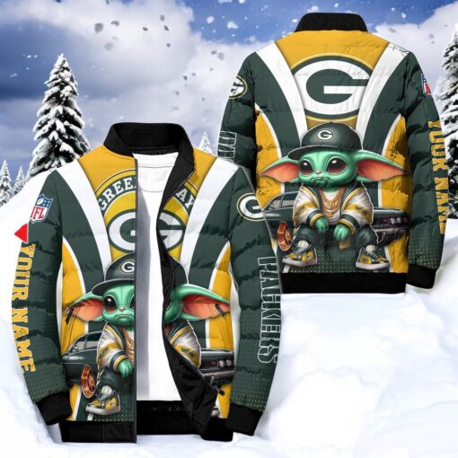 NFL Green Bay Packers Puffer Jacket Baby Yoda, Packers Merchandise