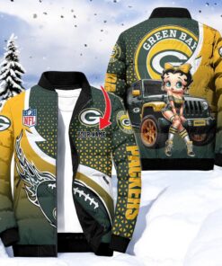 NFL Green Bay Packers Puffer Jacket Betty Boop, Packers Fan Shirt for Sale