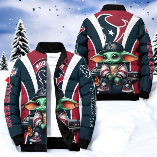 NFL Houston Texans Puffer Jacket Baby Yoda, Houston Texans Apparel