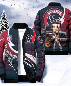 NFL Houston Texans Puffer Jacket Betty Boop, Texans Gear