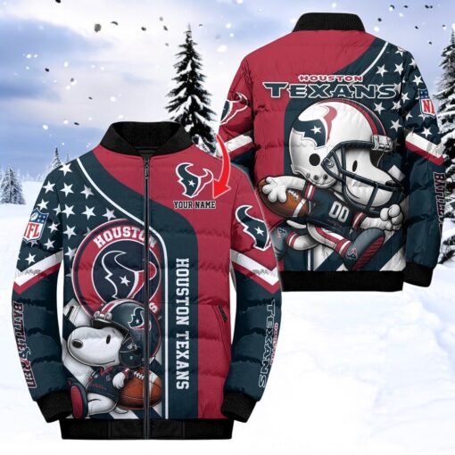 NFL Houston Texans Puffer Jacket Snoopy Customized Jacket, Texans Merch
