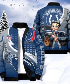 NFL Indianapolis Colts Puffer Jacket Betty Boop, Colts Merch NFL Indianapolis Colts Puffer Jacket Betty Boop, Colts Merch
