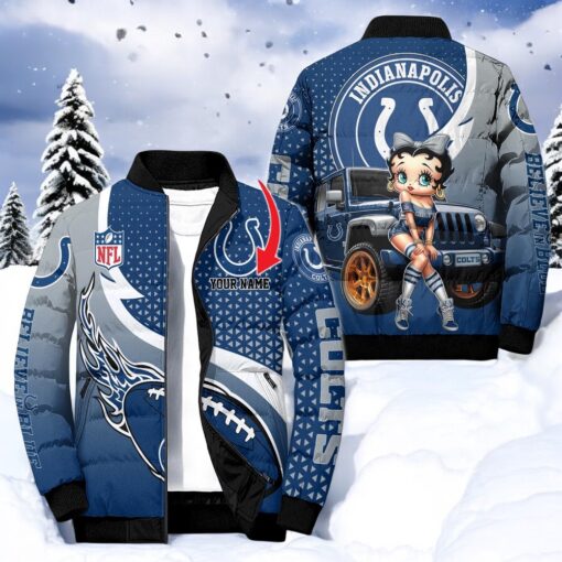 NFL Indianapolis Colts Puffer Jacket Betty Boop, Colts Merch