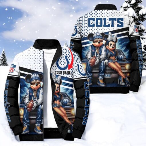 NFL Indianapolis Colts Puffer Jacket Mickey Minnie Jacket, Colts Shirt