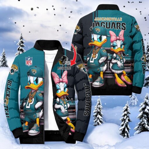 NFL Jacksonville Jaguars Puffer Jacket Donald Duck, Jaguars Unique Gifts