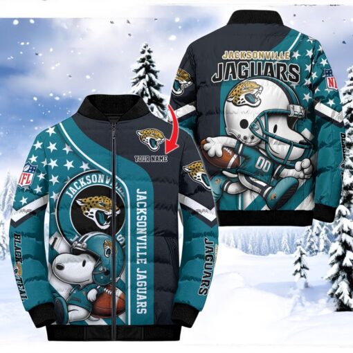NFL Jacksonville Jaguars Puffer Jacket Snoopy Customized Jacket, Jaguars Clothing