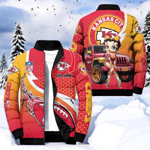 NFL Kansas City Chiefs Puffer Jacket Betty Boop, Chiefs Shirt