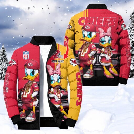 NFL Kansas City Chiefs Puffer Jacket Donald Duck, Kansas City Chiefs Clothing