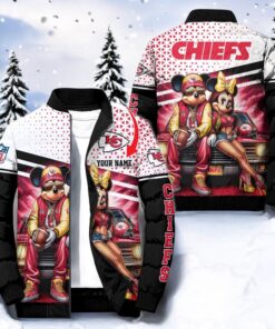 NFL Kansas City Chiefs Puffer Jacket Mickey Minnie Jacket, Chiefs Gear