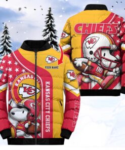 NFL Kansas City Chiefs Puffer Jacket Snoopy Customized Jacket, Kansas City Chiefs Merch
