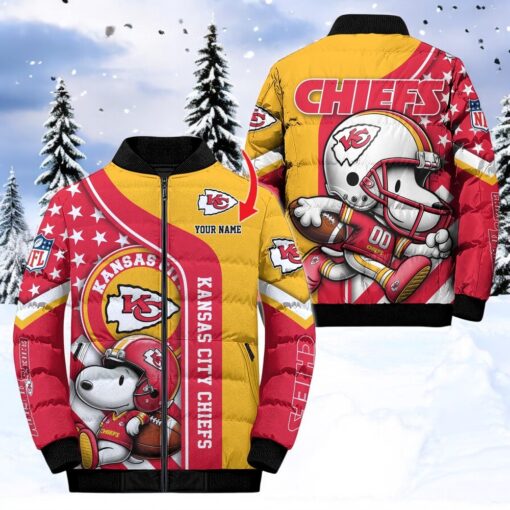 NFL Kansas City Chiefs Puffer Jacket Snoopy Customized Jacket, Kansas City Chiefs Merch