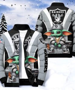 NFL Las Vegas Raiders Puffer Jacket Baby Yoda, Las Vegas Raiders Apparel