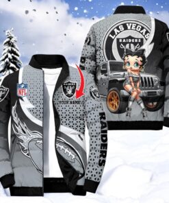 NFL Las Vegas Raiders Puffer Jacket Betty Boop, Las Vegas Raiders Merch NFL Las Vegas Raiders Puffer Jacket Betty Boop, Las Vegas Raiders Merch