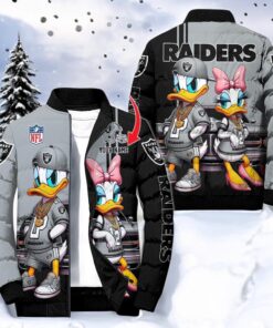 NFL Las Vegas Raiders Puffer Jacket Donald Duck, Las Vegas Raiders Gifts