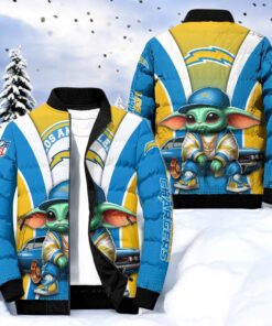 NFL Los Angeles Chargers Puffer Jacket Baby Yoda, Los Angeles Chargers Unique Gifts