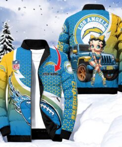 NFL Los Angeles Chargers Puffer Jacket Betty Boop, Chargers Fan Shirt for Sale