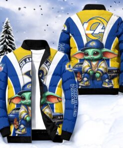 NFL Los Angeles Rams Puffer Jacket Baby Yoda, Los Angeles Rams Clothing