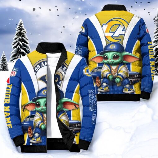 NFL Los Angeles Rams Puffer Jacket Baby Yoda, Los Angeles Rams Clothing