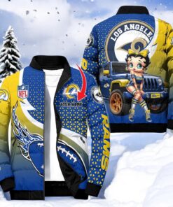 NFL Los Angeles Rams Puffer Jacket Betty Boop, Rams Clothing