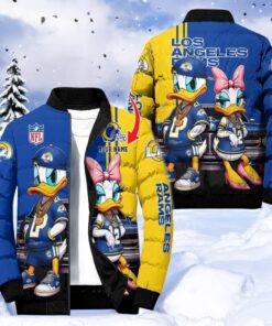NFL Los Angeles Rams Puffer Jacket Donald Duck, Rams Fan Shirt for Sale