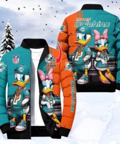 NFL Miami Dolphins Puffer Jacket Donald Duck, Miami Dolphins Fan Shirt
