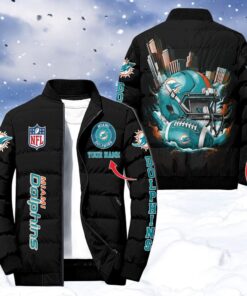 NFL Miami Dolphins Puffer Jacket, Dolphins Team Gifts