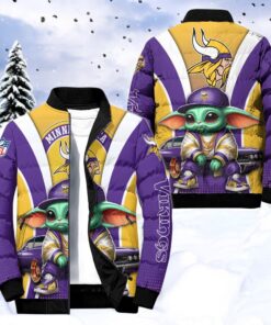 NFL Minnesota Vikings Puffer Jacket Baby Yoda, Minnesota Vikings Clothing