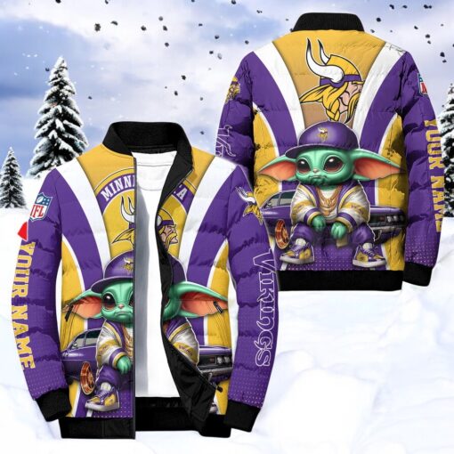 NFL Minnesota Vikings Puffer Jacket Baby Yoda, Minnesota Vikings Clothing