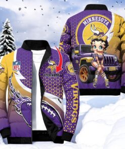 NFL Minnesota Vikings Puffer Jacket Betty Boop, Vikings Gear