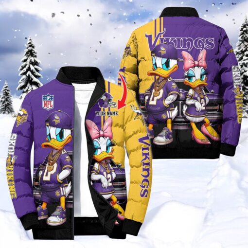 NFL Minnesota Vikings Puffer Jacket Donald Duck, Minnesota Vikings Fan Shirt for Sale