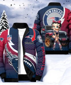 NFL New England Patriots Puffer Jacket Betty Boop, New England Patriots Gear