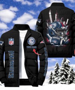 NFL New England Patriots Puffer Jacket, New England Patriots Unique Gifts