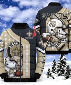 NFL New Orleans Saints Puffer Jacket Snoopy Customized Jacket, New Orleans Saints Fan Shirt
