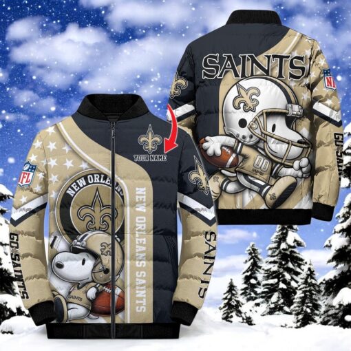 NFL New Orleans Saints Puffer Jacket Snoopy Customized Jacket, New Orleans Saints Fan Shirt