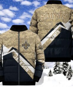 NFL New Orleans Saints Puffer Jacket, New Orleans Saints Gifts for Fans