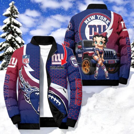 NFL New York Giants Puffer Jacket Betty Boop, Giants Unique Gifts