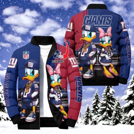 NFL New York Giants Puffer Jacket Donald Duck, New York Giants Team Gifts
