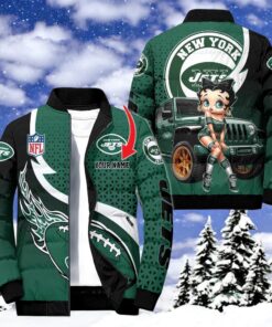 NFL New York Jets Puffer Jacket Betty Boop, Jets Fan Shirt for Sale NFL New York Jets Puffer Jacket Betty Boop, Jets Fan Shirt for Sale