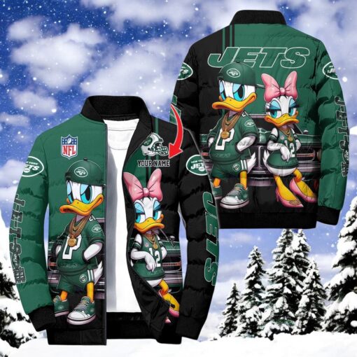 NFL New York Jets Puffer Jacket Donald Duck, New York Jets Apparel