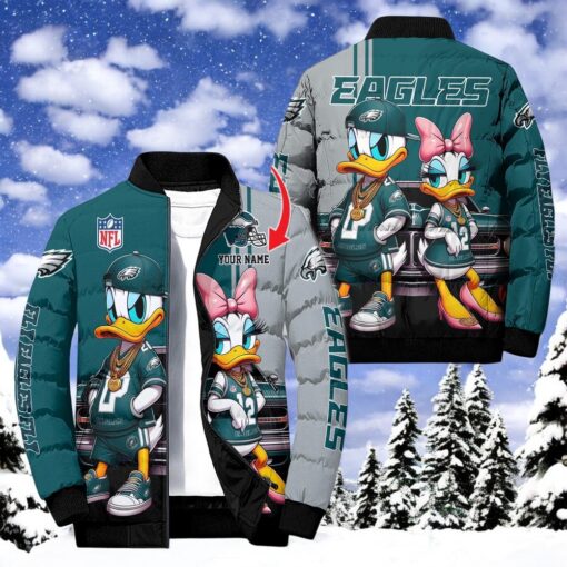 NFL Philadelphia Eagles Puffer Jacket Donald Duck, Philadelphia Eagles Apparel